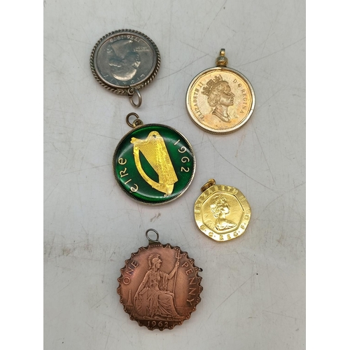 506 - Collection of Coin Related Pendants, Necklaces and Cufflinks.