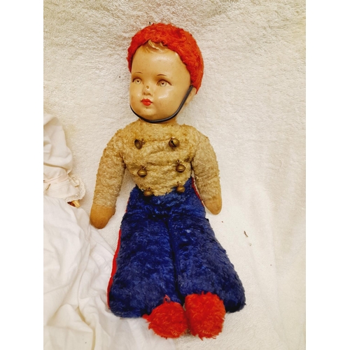 543 - Vintage Dolls (3) to include Small Victorian Bisque Head and Body Doll, 1920's Bisque Head Fabric Bo... 