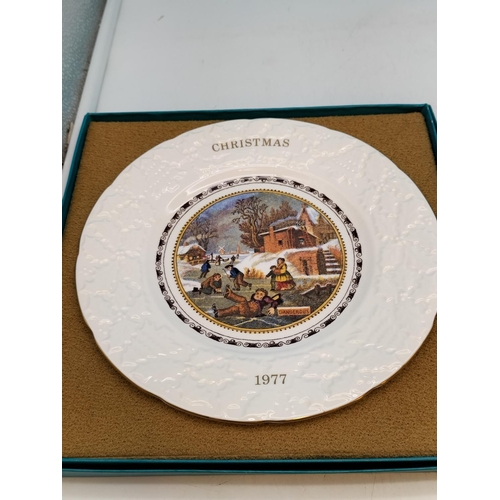 553 - Collection of Plates to include Boxed RHS Chelsea Flower Show 23cm Plates (4), Boxed Coalport Christ... 