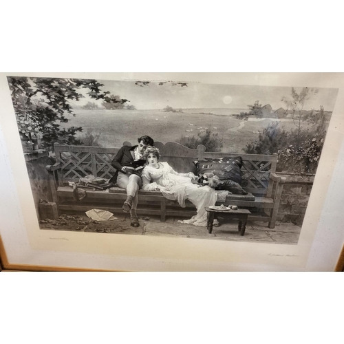 577 - Framed Marcus Stone R.A. Artist Proof 'The Honeymoon'. Signed in Pencil. Dated 1895. 105cm x 85cm. C... 