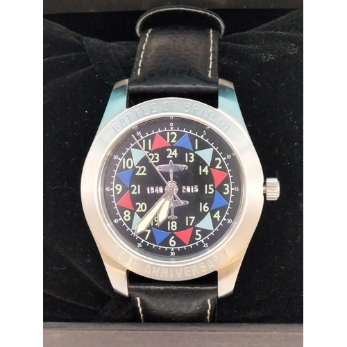 590 - The Battle of Britain 75th Anniversary Watch with Rare Coloured Dial. In Presentation Case.