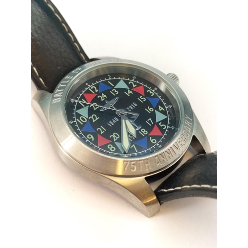 590 - The Battle of Britain 75th Anniversary Watch with Rare Coloured Dial. In Presentation Case.