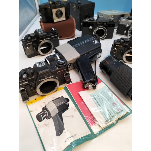 594 - Box of Mixed 35mm Camera Bodies plus Camcorder, etc.