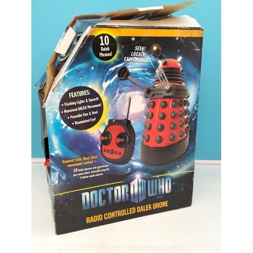 597 - Doctor Who Dalek Drone in Red. Approx 38cm Tall. Untested in Box. Box Tatty.