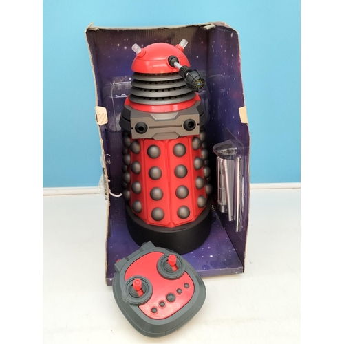 597 - Doctor Who Dalek Drone in Red. Approx 38cm Tall. Untested in Box. Box Tatty.