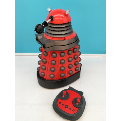 597 - Doctor Who Dalek Drone in Red. Approx 38cm Tall. Untested in Box. Box Tatty.