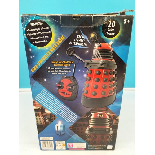 597 - Doctor Who Dalek Drone in Red. Approx 38cm Tall. Untested in Box. Box Tatty.