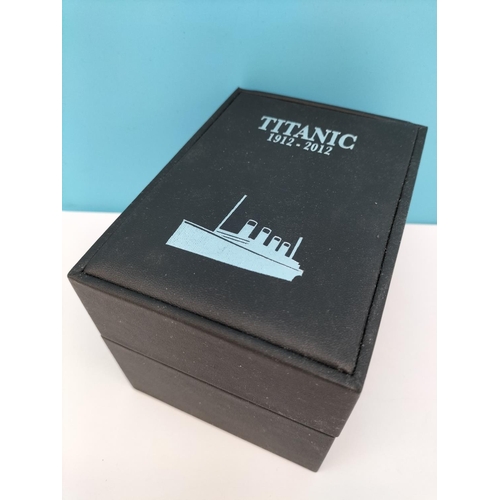 599 - New in Box 2012 Titanic Silver 925 Ingot Watch with Papers.