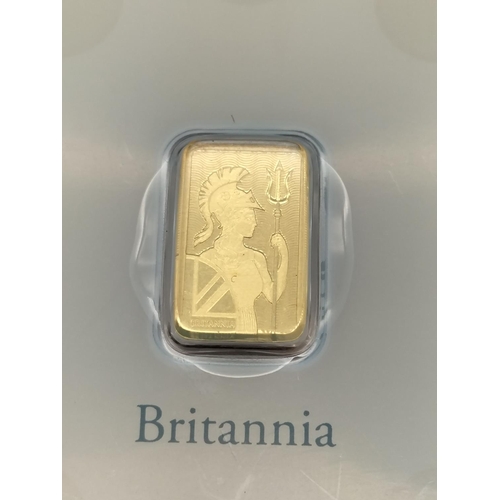 6 - Royal Mint 1 Gram Fine Gold Britannia Bar.