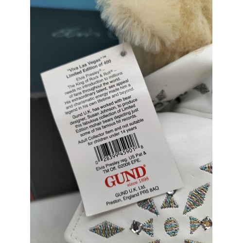 614 - Elvis Limited Edition Grund Teddy Bear in Box. Wear to Cape.