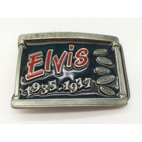 615 - Belt Buckles (3) - 2 x Elvis Presley, 1 x The Fabulous 50's.