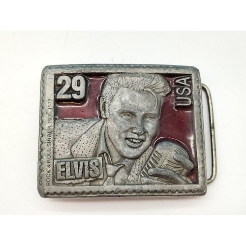 615 - Belt Buckles (3) - 2 x Elvis Presley, 1 x The Fabulous 50's.