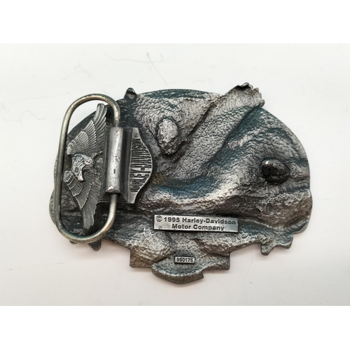 617 - Belt Buckles (3) - Harley Davidson, Live to Ride and Elvis Presley.