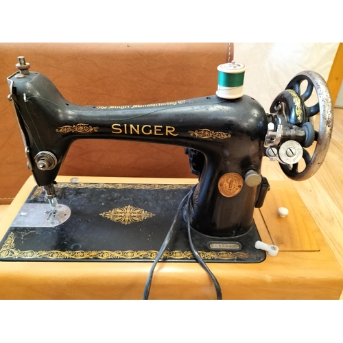 619 - Singer Sewing Machine in Case. W/O. Collection Only.