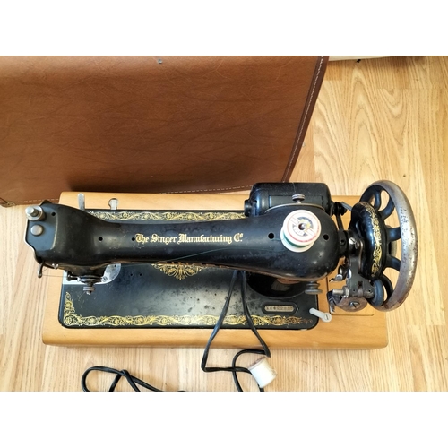 619 - Singer Sewing Machine in Case. W/O. Collection Only.