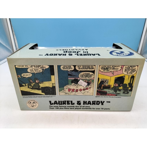 620 - Boxed Gate 1:18 Scale 'Laurel & Hardy Adventures' Die Cast Metal Jeep with Plastic Parts