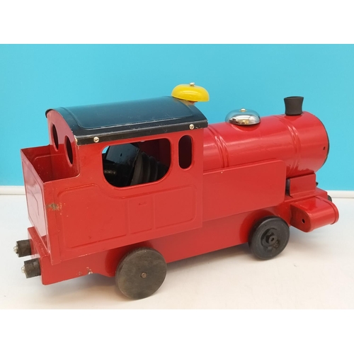 633 - 1950's Tin Train. Replacement Wheel. 23cm High, 47cm x 14cm.