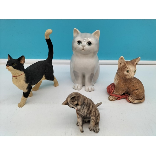 640 - Collection of Cat Figures to include Sherratt & Simpson, John Jenkins, etc. Tallest 32cm.