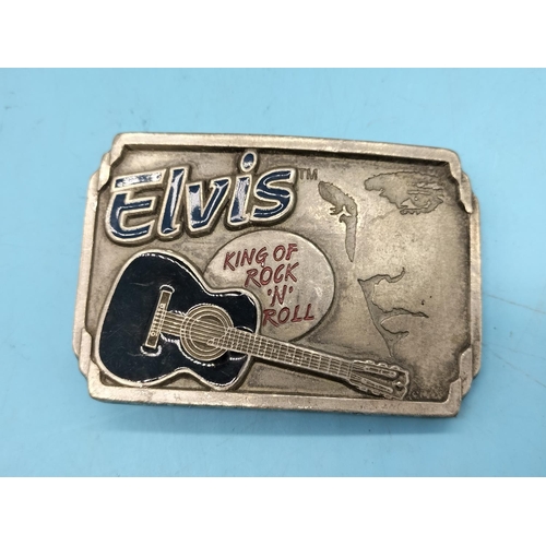 648 - Belt Buckles (3) - 2 x Elvis and Wolf Head.