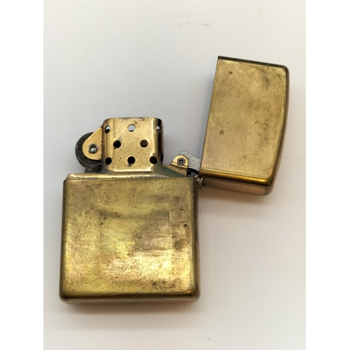 649 - Zippo Brass Lighter 'Harley Davidson American Pride'. Requires Flint.