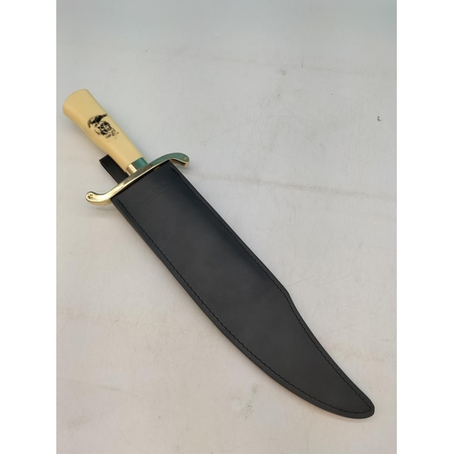 68 - Gil Hibben Old West Style Bowie Knife with Sheath. 50cm Long. 21+ Age ID Required on Purchase.