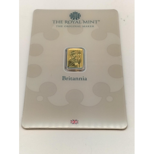 8 - Royal Mint 1 Gram Fine Gold Britannia Bar.