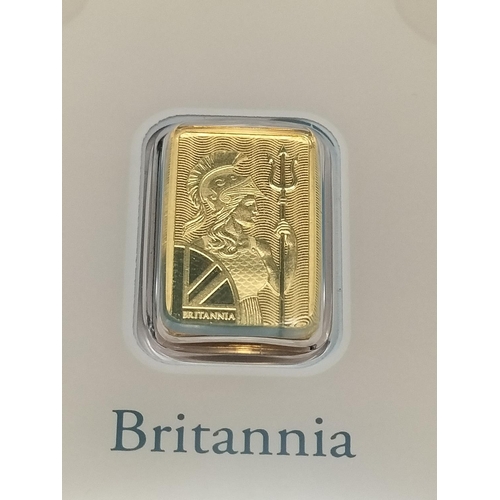 8 - Royal Mint 1 Gram Fine Gold Britannia Bar.