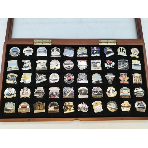 88 - Danbury Mint White Star Line 'The Titanic 1912-2012' Pin Badge Collection in Presentation Display Ca... 