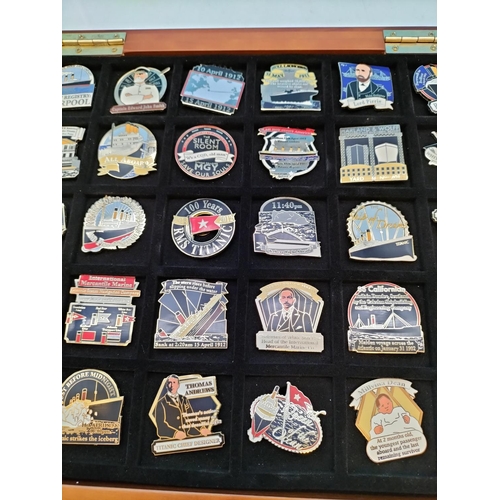 88 - Danbury Mint White Star Line 'The Titanic 1912-2012' Pin Badge Collection in Presentation Display Ca... 