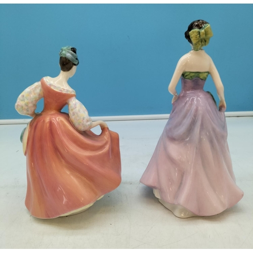 95 - Royal Doulton Figure of the Year 1997 'Jessica' HN 3850 (1sts) and 'Fair Lady' HN 2235 (2nds). Talle... 