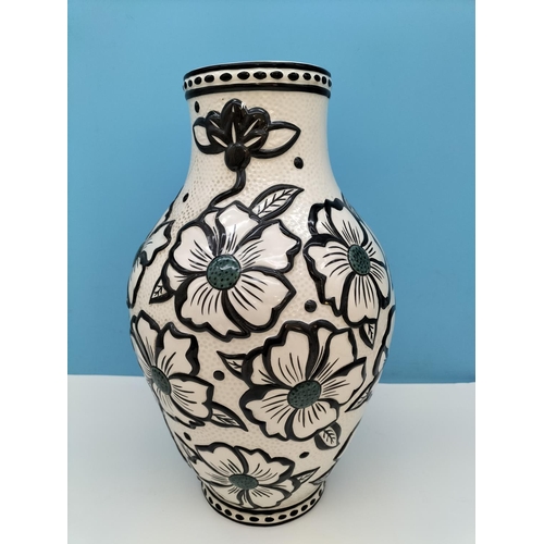 100 - Lorna Bailey 39.5cm Flower Design Vase. A/F Crack to Body of Vase.