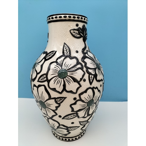 100 - Lorna Bailey 39.5cm Flower Design Vase. A/F Crack to Body of Vase.