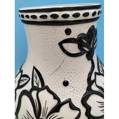 100 - Lorna Bailey 39.5cm Flower Design Vase. A/F Crack to Body of Vase.