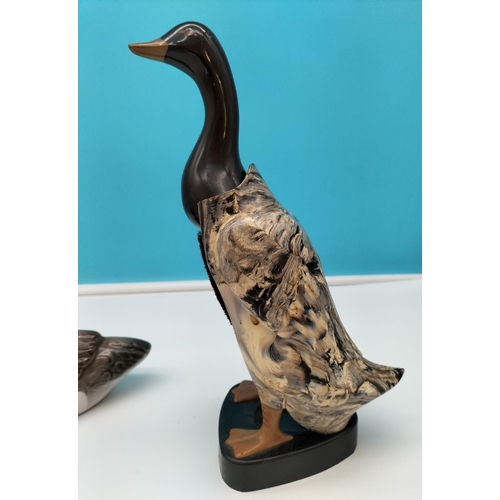 102 - Clothes Brush with Stand in the Shape of a Duck plus Spanish Porcelain Figure of a Duck. 15cm High, ... 