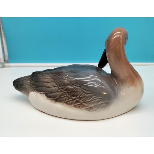 102 - Clothes Brush with Stand in the Shape of a Duck plus Spanish Porcelain Figure of a Duck. 15cm High, ... 