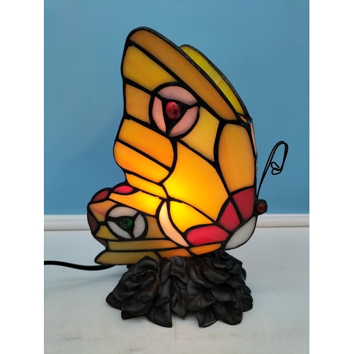 11 - Tiffany Style Butterfly Lamp 14 (L) x 20 (H). W/O