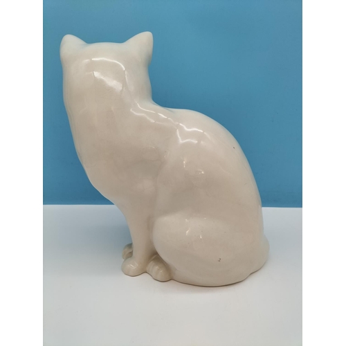 115 - Large Staffordshire Katz & Co White Cat Figure. 23cm x 30cm.