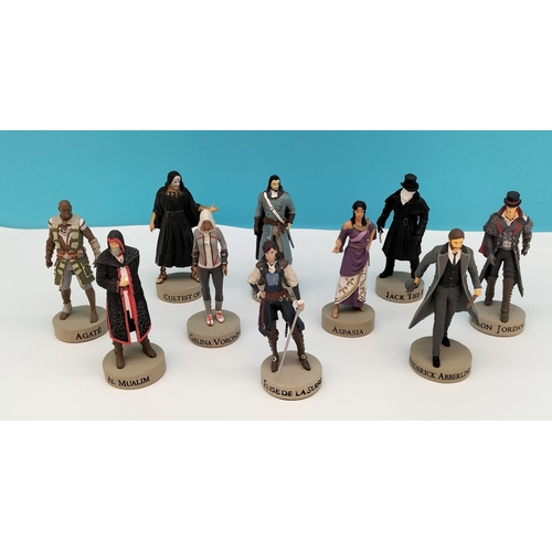 126 - Ubisoft Assassins Creed Figures (10) to include Baron Jordane, Aspasia, etc. Approx 10cm High