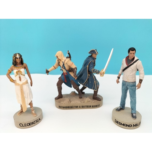 128 - Ubisoft Assassins Creed Figures (9) to include Juno, Cleopatra, Kassandra, etc. Some Damages. Approx... 