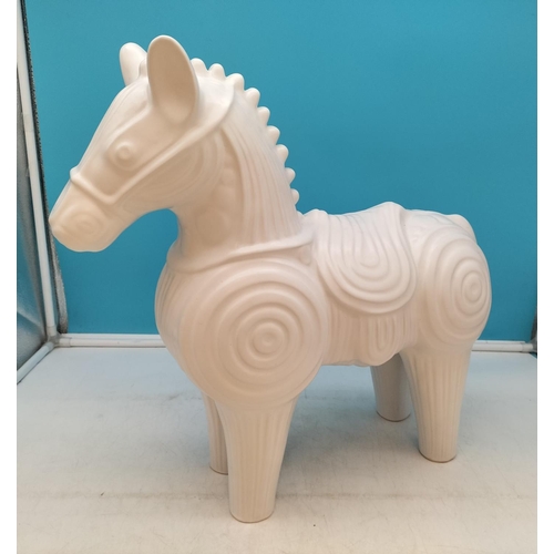 14 - Large Jonathon Adler Ceramic Horse Sculpture. 45cm High, 48cm x 13cm. Slight Mark to Nose.