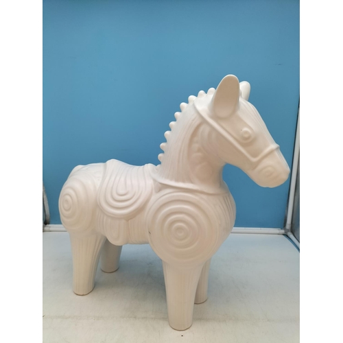 14 - Large Jonathon Adler Ceramic Horse Sculpture. 45cm High, 48cm x 13cm. Slight Mark to Nose.