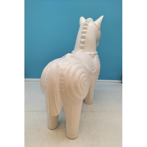 14 - Large Jonathon Adler Ceramic Horse Sculpture. 45cm High, 48cm x 13cm. Slight Mark to Nose.