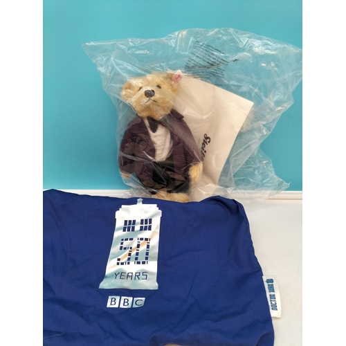 144 - Unopened Steiff 'Doctor Who' Bear with Dust Bag 664571. To Celebrate 50 Years of Doctor Who. 26cm Ta... 