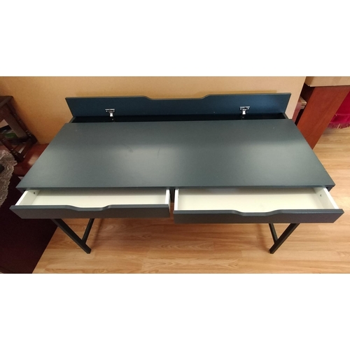 171 - IKEA 'Alex' Dark Blue Modern PC/Computer Desk. 60cm High, 132cm x 38cm. Collection Only.