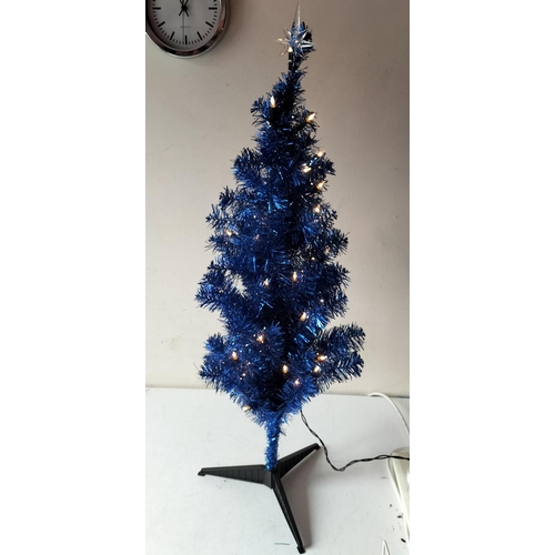 176 - New in Box Hawthorne Village 3ft Illuminated Blue Christmas Tree W/O.