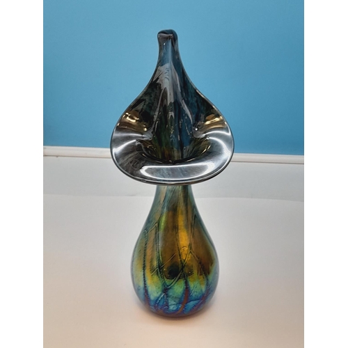 193 - Iridescent Loetz Style Jack in the Pulpit Vase, a Czech Purple Glass Splash vase, Italian Caramel Gl... 