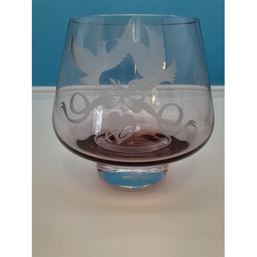 194 - Caithness Etched Glass Items (4) to include Large Brandy Bowls for 40th and 50th Anniversary.