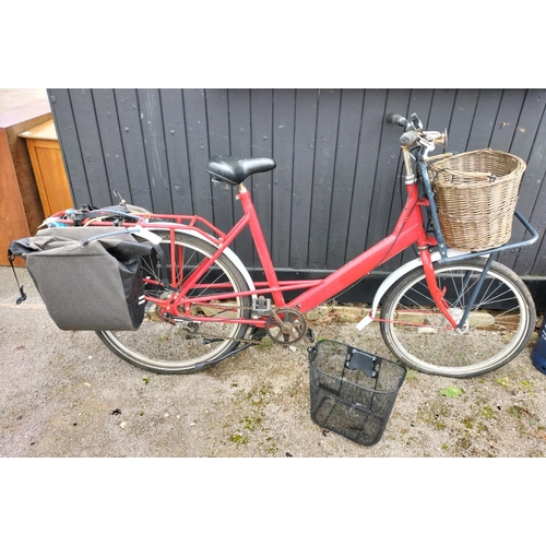 226 - Pashley Step Through Red Bicycle with Basket and Panniers. Collection Only.