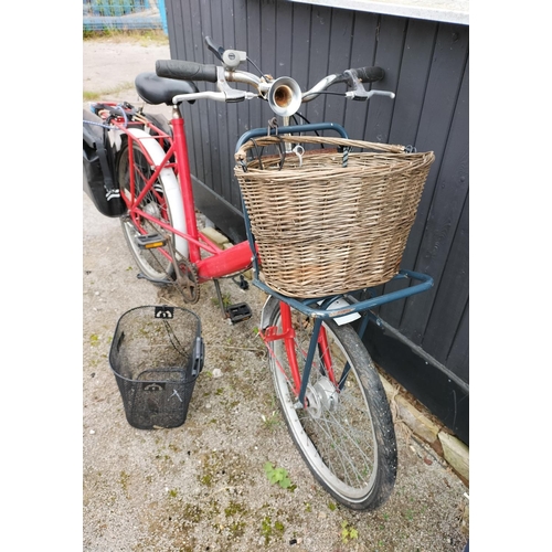 226 - Pashley Step Through Red Bicycle with Basket and Panniers. Collection Only.