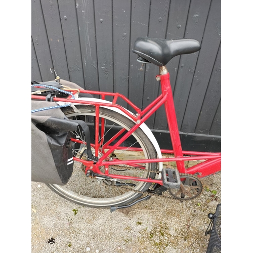 226 - Pashley Step Through Red Bicycle with Basket and Panniers. Collection Only.